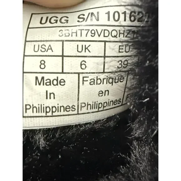 UGG Classic Short II Women's Boots Suede Sheepskin Slip-On Black Size US8 EU39 - Picture 9 of 10